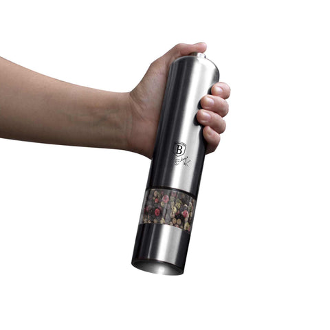  BH/1904, Juego de 2 molinillos eléctricos de sal y pimienta, acero inoxidable, juego de molinillos de sal y pimienta b., eléctrico/batería, juego de molinillos eléctricos de sal y pimienta, juego de molinillos de sal y pimienta, utensilios de cocina, molinillo de sal y pimienta