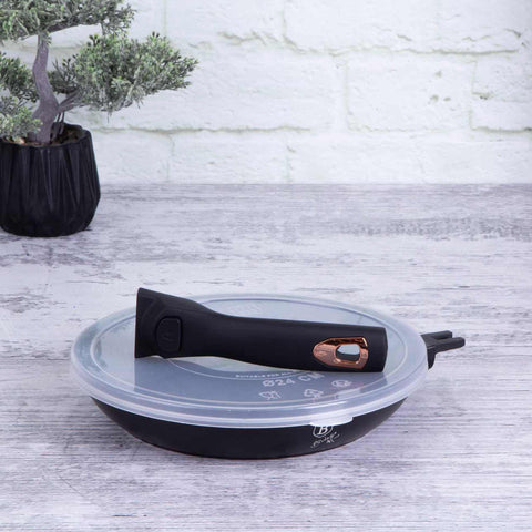 BH/1951, BH/1951NO-6, BH/1634N, Sartén de 24 cm con mango desmontable, Negro, Oro rosa, Sartén de 24 cm, Mango desmontable, Batería de cocina inteligente, Sartén, Batería de cocina, Cocina, Sartenes, Sartén con mango desmontable