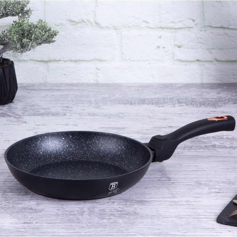 sartén, sartén, utensilios de cocina, cocinar, mango desmontable, utensilios de cocina inteligentes, sartén de 24 cm, negro/oro rosa, BH/1951NO-6 BH/1634N, BH/1951