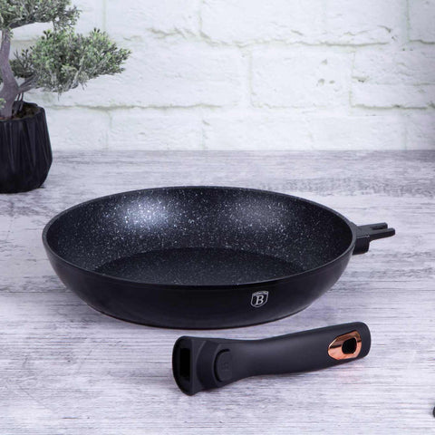  BH/1952, BH/1952NO-6, BH/1635N, Sartén de 28 cm con mango desmontable, Negro, Oro rosa, Sartén de 28 cm, Mango desmontable, Batería de cocina inteligente, Sartén, Batería de cocina, Cocina, Sartenes, Sartén con mango desmontable
