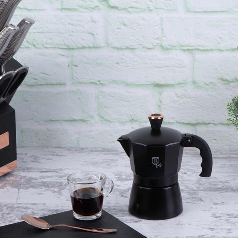  BH/1973, BH/8560, BH/8560N, Cafetera de 3 tazas, Negra, Oro rosa, Cafetera, Cafetera italiana, Cafetera italiana express, Electrodomésticos de cocina