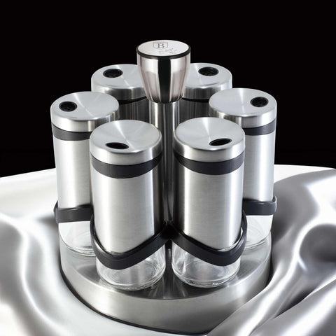  BH/1991, juego de 7 especieros, acero inoxidable, juego de 7 especieros, salero y pimentero, especiero, utensilios de cocina, otros