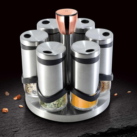  BH/1992, juego de 7 especieros de acero inoxidable, juego de 7 especieros de acero inoxidable, salero y pimentero, especiero