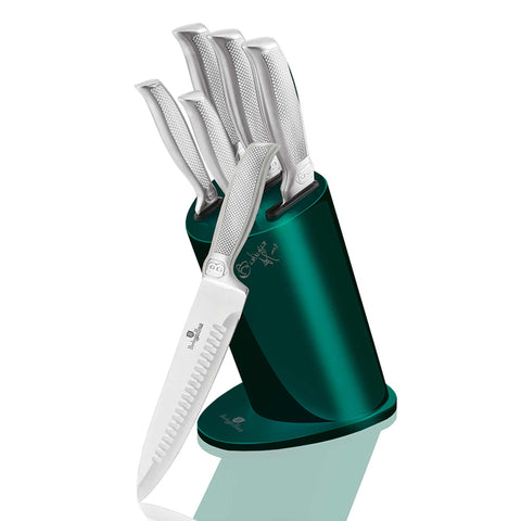 BH/2276, Juego de cuchillos de 6 piezas con soporte, verde turquesa, T5: Juego de cuchillos de 6 piezas con soporte a., juego de cuchillos, cuchillos, cuchillo, soporte de acero inoxidable, soporte, cuchillos y herramientas de corte