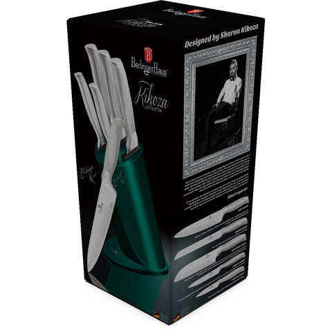 BH/2276, Juego de cuchillos de 6 piezas con soporte, verde turquesa, T5: Juego de cuchillos de 6 piezas con soporte a., juego de cuchillos, cuchillos, cuchillo, soporte de acero inoxidable, soporte, cuchillos y herramientas de corte