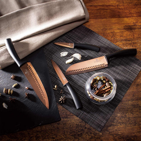  BH/2385N,BH/2385,BH/2385NA, juego de cuchillos de 4 piezas, oro rosa, T7: juego de cuchillos de 4 piezas b., blíster, juego de cuchillos, cuchillos, cuchillo, cuchillos y herramientas de corte