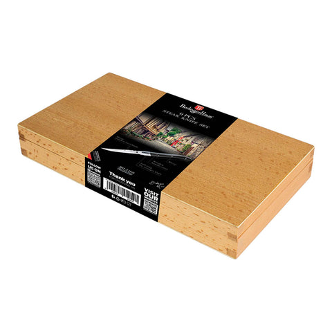 Juego De 6 Cuchillos Para Carne Con Mango De Madera Negra, Embalaje del producto