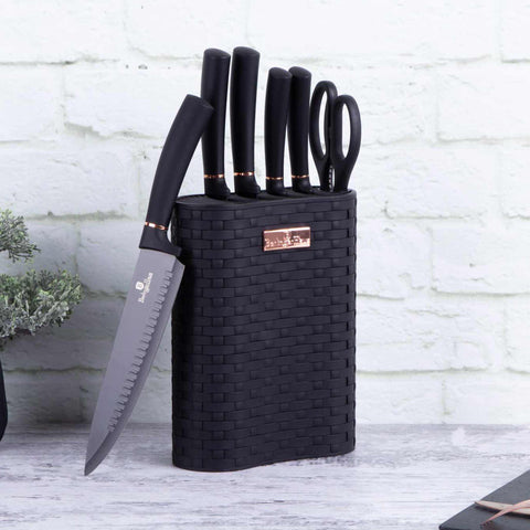  BH/2501N,BH/2501,Juego de cuchillos de 7 piezas con soporte,Negro,Oro rosa,T3: Juego de cuchillos de 7 piezas con soporte c.,juego de cuchillos,cuchillos,cuchillo,soporte,Cuchillos y herramientas de corte