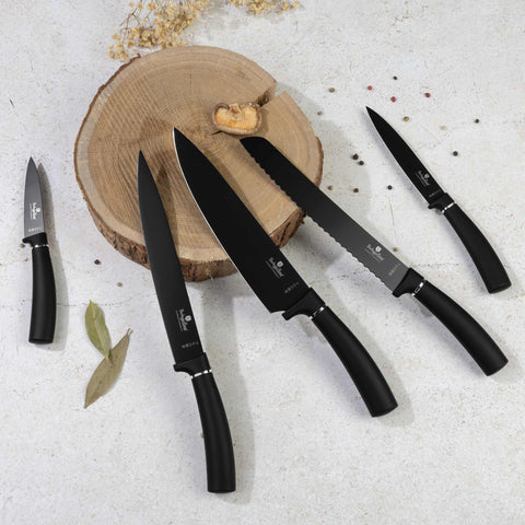  BH/2502, juego de cuchillos de 7 piezas con soporte, negro, plateado, T3: juego de cuchillos de 7 piezas con soporte c., juego de cuchillos, cuchillos, cuchillo, soporte, cuchillos y herramientas de corte