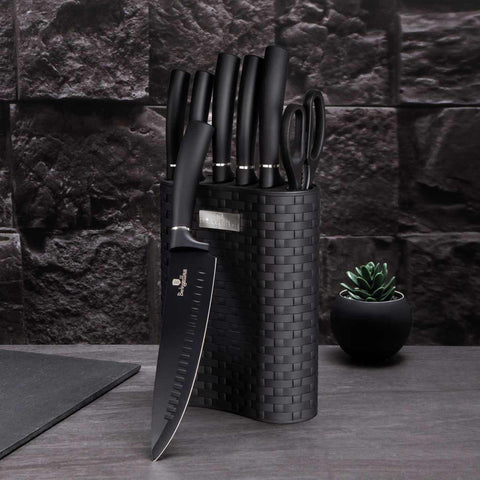  BH/2502, juego de cuchillos de 7 piezas con soporte, negro, plateado, T3: juego de cuchillos de 7 piezas con soporte c., juego de cuchillos, cuchillos, cuchillo, soporte, cuchillos y herramientas de corte