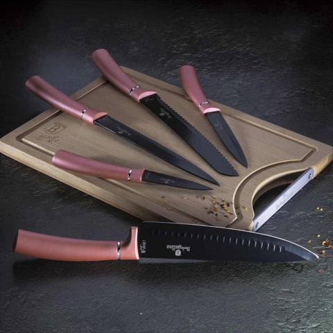 BH/2554,BH/2554A,BH/2710,Juego de cuchillos de 6 piezas con tabla de cortar de bambú,Rosa,T3: Juego de cuchillos de 6 piezas con tabla de cortar de bambú a.,juego de cuchillos,cuchillos,cuchillo,tabla de cortar,bambú,Cuchillos y herramientas de corte