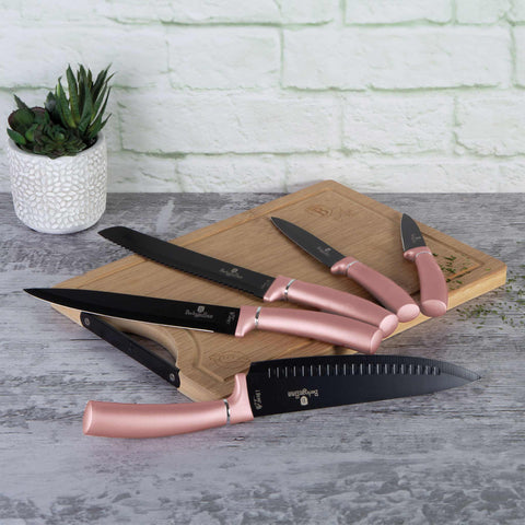 BH/2554,BH/2554A,BH/2710,Juego de cuchillos de 6 piezas con tabla de cortar de bambú,Rosa,T3: Juego de cuchillos de 6 piezas con tabla de cortar de bambú a.,juego de cuchillos,cuchillos,cuchillo,tabla de cortar,bambú,Cuchillos y herramientas de corte