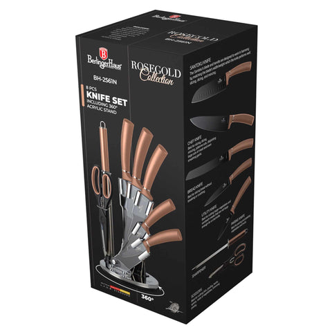  BH/2561N,BH/2691,BH/2691_OR,BH/2561,Juego de cuchillos de 8 piezas con soporte de acrílico,Oro rosa,T3: Juego de cuchillos de 8 piezas con soporte de acrílico a.,juego de cuchillos,cuchillos,cuchillo,soporte de acrílico,soporte,Cuchillos y herramientas de corte