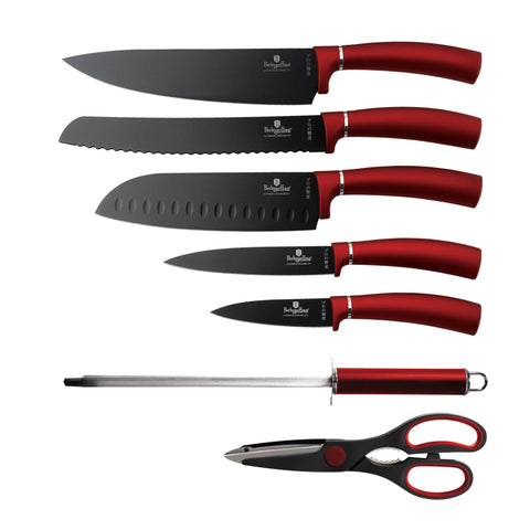  BH/2562N,BH/2562,Juego de cuchillos de 8 piezas con soporte de acrílico,Borgoña,Rojo,T3: Juego de cuchillos de 8 piezas con soporte de acrílico a.,juego de cuchillos,cuchillos,cuchillo,soporte de acrílico,soporte,Cuchillos y herramientas de corte