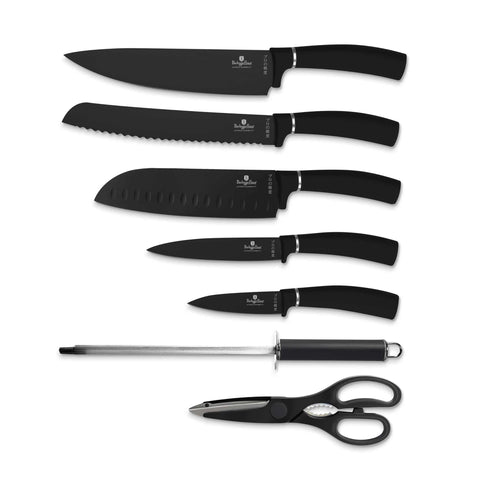 BH/2565N,BH/2693,BH/2565,Juego de cuchillos de 8 piezas con soporte de acrílico,Negro,Plateado,T3: Juego de cuchillos de 8 piezas con soporte de acrílico a.,juego de cuchillos,cuchillos,cuchillo,soporte de acrílico,soporte,Cuchillos y herramientas de corte