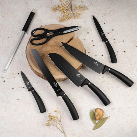 BH/2565N,BH/2693,BH/2565,Juego de cuchillos de 8 piezas con soporte de acrílico,Negro,Plateado,T3: Juego de cuchillos de 8 piezas con soporte de acrílico a.,juego de cuchillos,cuchillos,cuchillo,soporte de acrílico,soporte,Cuchillos y herramientas de corte