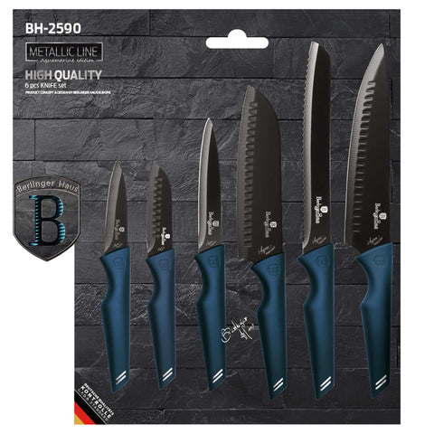  BH/2590,BH/2514,BH/2514N, juego de cuchillos de 6 piezas, aguamarina, azul, T4: juego de cuchillos de 6 piezas d., blíster, juego de cuchillos, cuchillos, cuchillo, cuchillos y herramientas de corte