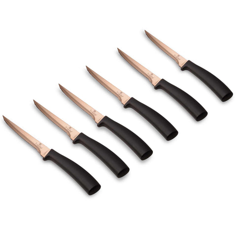  BH/2613, BH/2650, juego de 6 cuchillos para carne, oro rosa, T4: juego de 6 cuchillos para carne, blíster, juego de cuchillos para carne, cuchillos para carne, cuchillos y herramientas de corte, cuchillo para carne