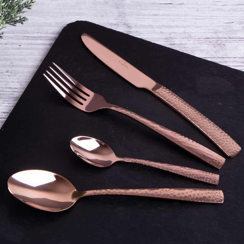  BH/2617NA, juego de cubiertos de 24 piezas con recubrimiento PVD de oro rosa pulido espejo, oro rosa, juego de cubiertos de 24 piezas, juego de cubiertos, cubiertos, espejo, vajilla