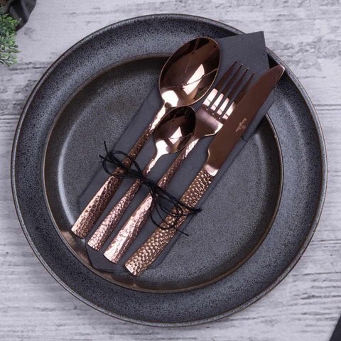  BH/2617NA, juego de cubiertos de 24 piezas con recubrimiento PVD de oro rosa pulido espejo, oro rosa, juego de cubiertos de 24 piezas, juego de cubiertos, cubiertos, espejo, vajilla