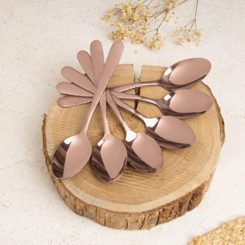  BH/2619NA, juego de cubiertos de 24 piezas con recubrimiento PVD de oro rosa pulido espejo, oro rosa, juego de cubiertos de 24 piezas, juego de cubiertos, cubiertos, espejo, vajilla