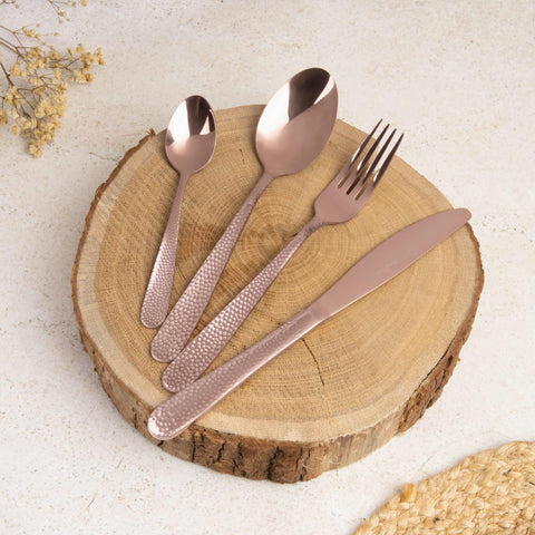  BH/2619NA, juego de cubiertos de 24 piezas con recubrimiento PVD de oro rosa pulido espejo, oro rosa, juego de cubiertos de 24 piezas, juego de cubiertos, cubiertos, espejo, vajilla