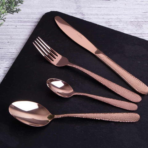  BH/2619NA, juego de cubiertos de 24 piezas con recubrimiento PVD de oro rosa pulido espejo, oro rosa, juego de cubiertos de 24 piezas, juego de cubiertos, cubiertos, espejo, vajilla