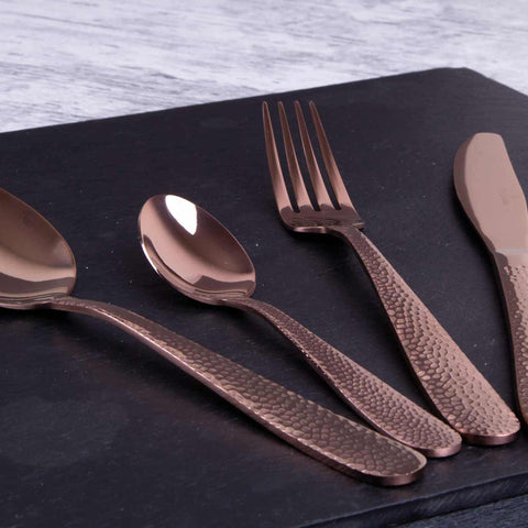  BH/2619NA, juego de cubiertos de 24 piezas con recubrimiento PVD de oro rosa pulido espejo, oro rosa, juego de cubiertos de 24 piezas, juego de cubiertos, cubiertos, espejo, vajilla