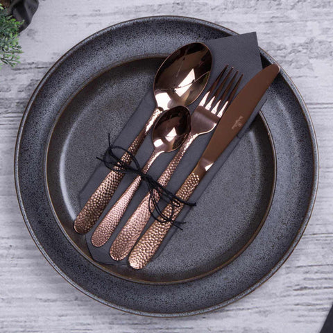  BH/2619NA, juego de cubiertos de 24 piezas con recubrimiento PVD de oro rosa pulido espejo, oro rosa, juego de cubiertos de 24 piezas, juego de cubiertos, cubiertos, espejo, vajilla