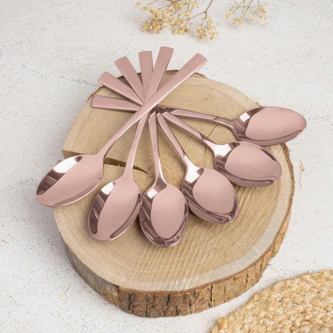  BH/2637A, juego de cubiertos de 24 piezas con recubrimiento PVD de oro rosa pulido espejo, oro rosa, juego de cubiertos de 24 piezas, juego de cubiertos, cubiertos, espejo, vajilla