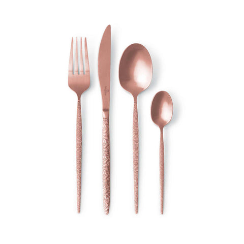  BH/2641, juego de cubiertos de 24 piezas con revestimiento PVD de oro rosa satinado, oro rosa, juego de cubiertos de 24 piezas j., juego de cubiertos, cubiertos, satinado