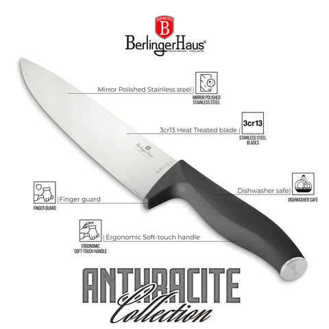 BH/2672, Juego de cuchillos de 6 piezas con soporte de BAMBÚ, Antracita mate, Juego de cuchillos de 6 piezas con soporte de bambú b., Juego de cuchillos, Cuchillos, Cuchillo, Tabla de cortar, Bambú, Cuchillos y herramientas de corte