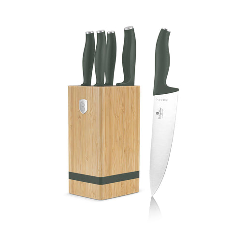  BH/2751, Juego de cuchillos de 6 piezas con soporte de BAMBÚ, Verde mate, Juego de cuchillos de 6 piezas con soporte de bambú a., Juego de cuchillos, Cuchillos, Cuchillo, Tabla de cortar, Bambú, Cuchillos y herramientas de corte