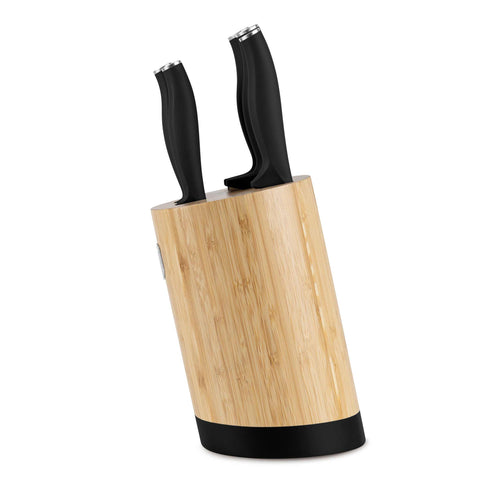  BH/2753, juego de cuchillos de 6 piezas con soporte de bambú, negro, plateado, juego de cuchillos de 6 piezas con soporte de bambú b., juego de cuchillos, cuchillos, cuchillo, tabla de cortar, bambú, cuchillos y herramientas de corte