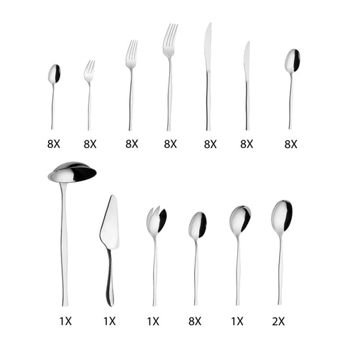  BH/2763, Juego de cubiertos de 70 piezas con espejo, acero inoxidable, juego de cubiertos de 70 piezas, juego de cubiertos, cubiertos, espejo, vajilla