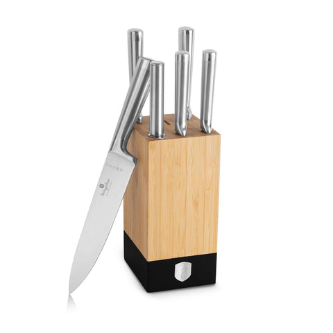 BH/2804,BH/2424,Juego de cuchillos de 7 piezas con soporte de BAMBÚ,Acero inoxidable,T6: Juego de cuchillos de 7 piezas con soporte de bambú,juego de cuchillos,cuchillos,cuchillo,tabla de cortar,bambú,Cuchillos y herramientas de corte