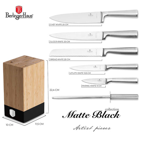 BH/2804,BH/2424,Juego de cuchillos de 7 piezas con soporte de BAMBÚ,Acero inoxidable,T6: Juego de cuchillos de 7 piezas con soporte de bambú,juego de cuchillos,cuchillos,cuchillo,tabla de cortar,bambú,Cuchillos y herramientas de corte