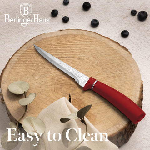  BH/2809,BH/2781, juego de 6 cuchillos para carne, burdeos, rojo, T4: juego de 6 cuchillos para carne, blíster, juego de cuchillos para carne, cuchillos para carne, cuchillos y herramientas de corte, cuchillo para carne