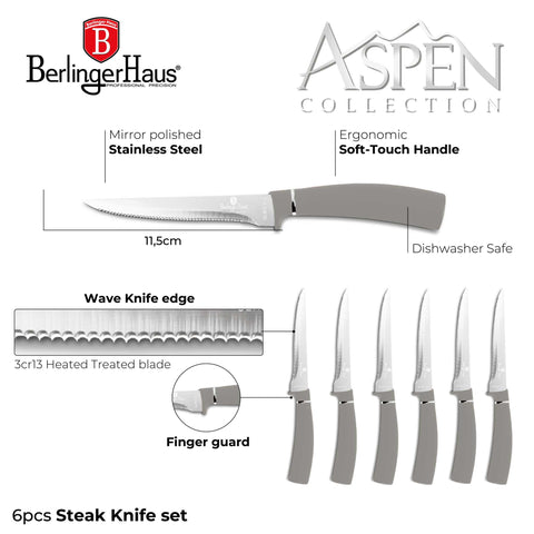  BH/2814,BH/2840,Juego de 6 cuchillos para carne,Gris mate,T4: Juego de 6 cuchillos para carne,blister,juego de cuchillos para carne,cuchillos para carne,Cuchillos y corte,Cuchillo para carne