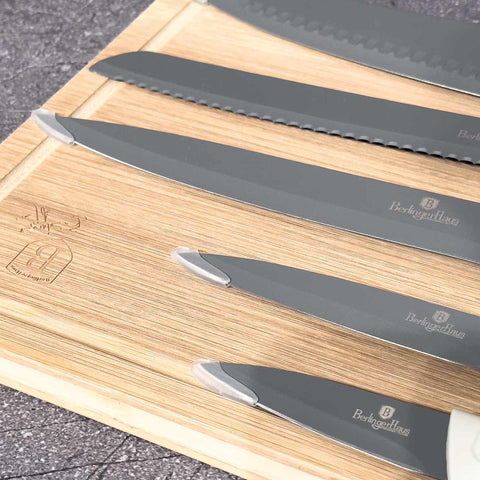  BH/2838,BH/2846,Juego de cuchillos de 6 piezas con tabla de cortar de bambú,Gris mate,T4: Juego de cuchillos de 6 piezas con tabla de cortar de bambú b.,juego de cuchillos,cuchillos,cuchillo,tabla de cortar,bambú,Cuchillos y herramientas de corte