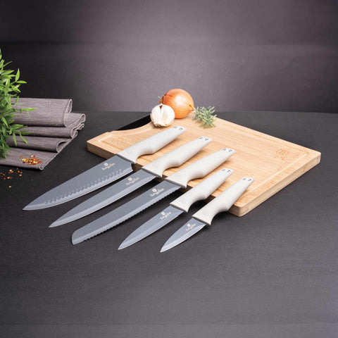  BH/2838,BH/2846,Juego de cuchillos de 6 piezas con tabla de cortar de bambú,Gris mate,T4: Juego de cuchillos de 6 piezas con tabla de cortar de bambú b.,juego de cuchillos,cuchillos,cuchillo,tabla de cortar,bambú,Cuchillos y herramientas de corte