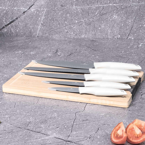  BH/2838,BH/2846,Juego de cuchillos de 6 piezas con tabla de cortar de bambú,Gris mate,T4: Juego de cuchillos de 6 piezas con tabla de cortar de bambú b.,juego de cuchillos,cuchillos,cuchillo,tabla de cortar,bambú,Cuchillos y herramientas de corte