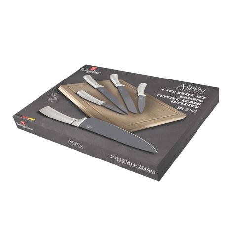 BH/2846,BH/2838,Juego de cuchillos de 6 piezas con tabla de cortar de bambú,Gris mate,T3: Juego de cuchillos de 6 piezas con tabla de cortar de bambú a.,juego de cuchillos,cuchillos,cuchillo,tabla de cortar,bambú,Cuchillos y herramientas de corte