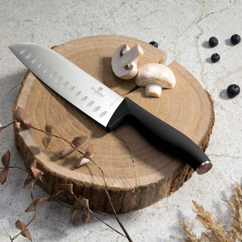 Set De 6 Cuchillos Con Colgador Magnético De Madera De Acacia