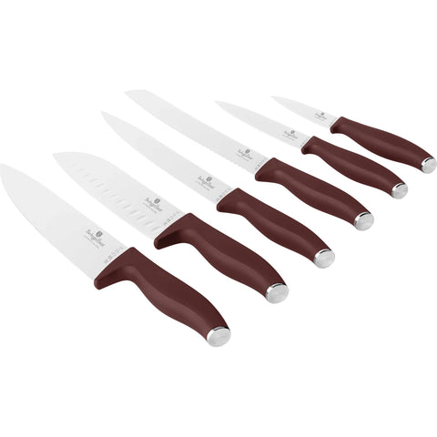  BH/2951, juego de cuchillos de 6 piezas, burdeos mate, juego de cuchillos de 6 piezas a., juego de cuchillos, cuchillos, cuchillo, cuchillos y herramientas de corte