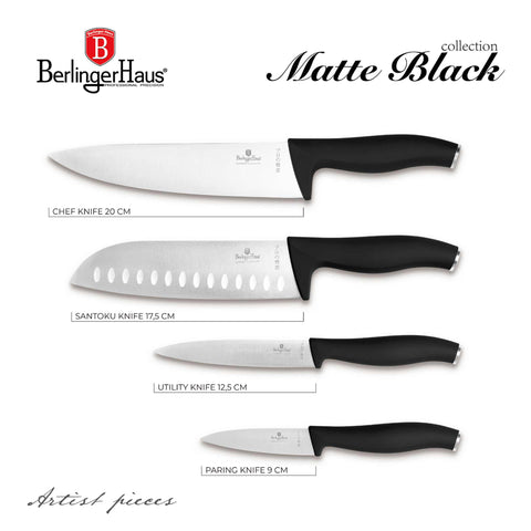  BH/2957, juego de cuchillos de 4 piezas, negro, plateado, juego de cuchillos de 4 piezas a., juego de cuchillos, cuchillos, cuchillo, cuchillos y herramientas de corte