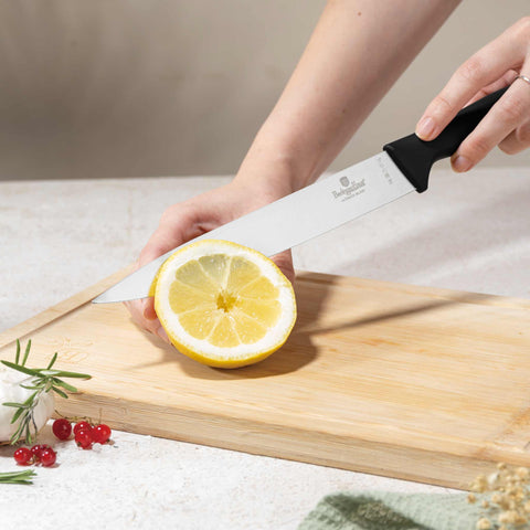  BH/2963, juego de cuchillos de 6 piezas con tabla de cortar de bambú, negro, oro rosa, juego de cuchillos de 6 piezas con tabla de cortar de bambú, juego de cuchillos, cuchillos, cuchillo, tabla de cortar, bambú, cuchillos y herramientas de corte