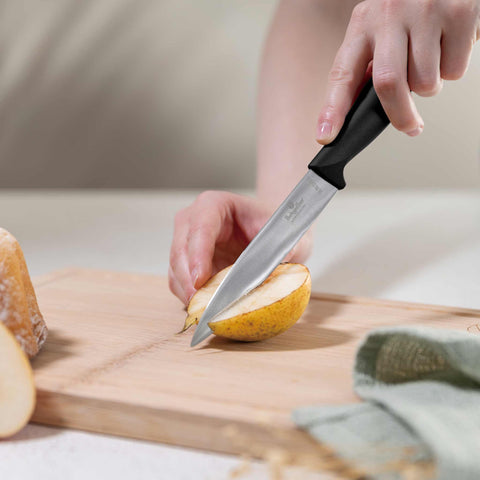  BH/2963, juego de cuchillos de 6 piezas con tabla de cortar de bambú, negro, oro rosa, juego de cuchillos de 6 piezas con tabla de cortar de bambú, juego de cuchillos, cuchillos, cuchillo, tabla de cortar, bambú, cuchillos y herramientas de corte
