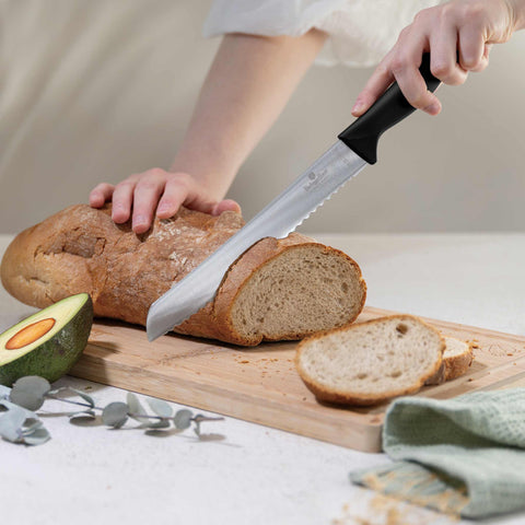  BH/2963, juego de cuchillos de 6 piezas con tabla de cortar de bambú, negro, oro rosa, juego de cuchillos de 6 piezas con tabla de cortar de bambú, juego de cuchillos, cuchillos, cuchillo, tabla de cortar, bambú, cuchillos y herramientas de corte