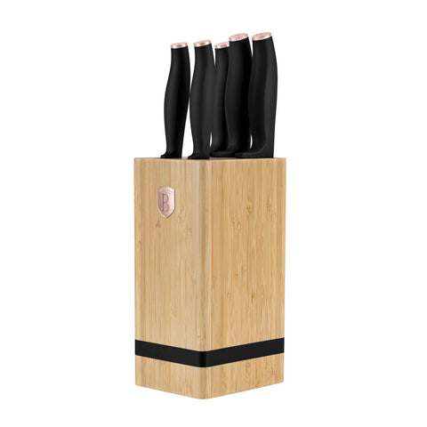 Juego De 6 Cuchillos Con Soporte De Bambú
